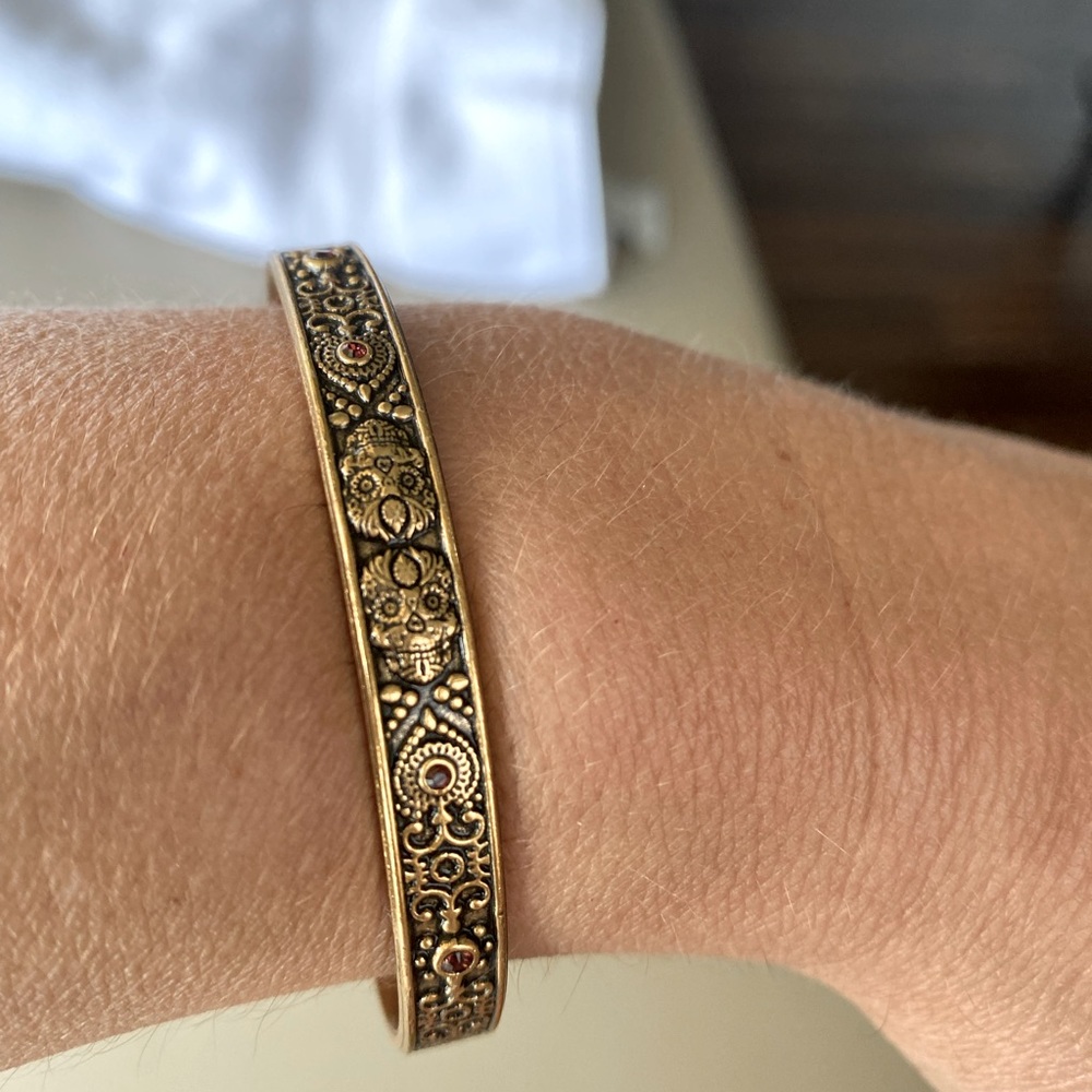 Sugar Skull Cuff Bracelet - Adjustable